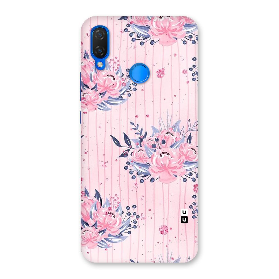 Pink Floral and Stripes Back Case for Huawei P Smart+