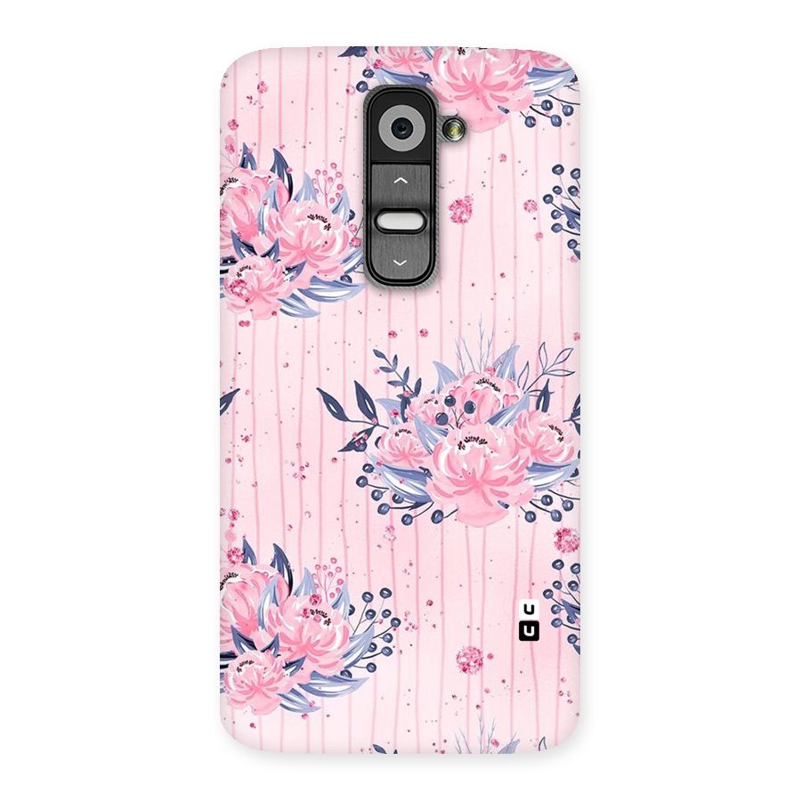 Pink Floral and Stripes Back Case for LG G2