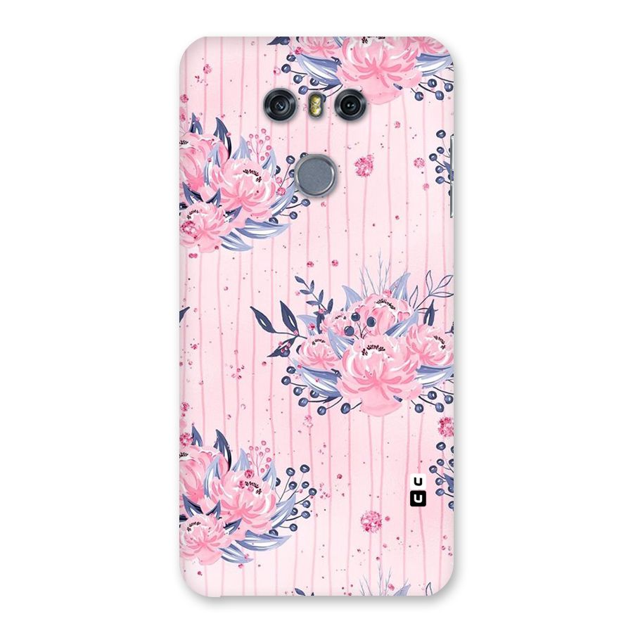 Pink Floral and Stripes Back Case for LG G6