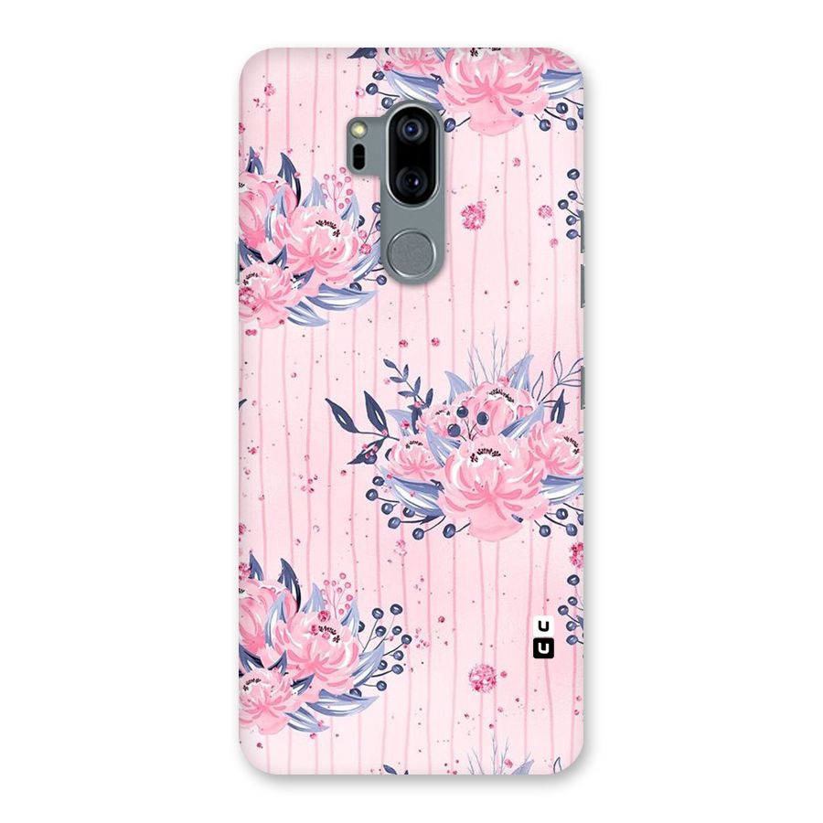 Pink Floral and Stripes Back Case for LG G7