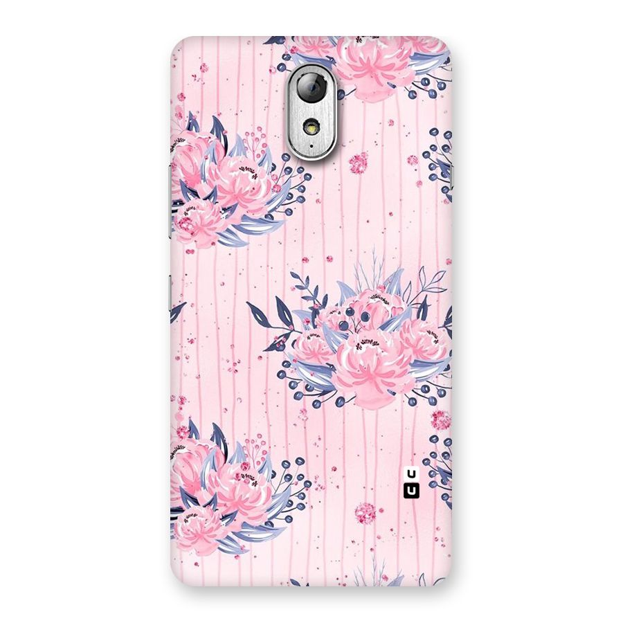 Pink Floral and Stripes Back Case for Lenovo Vibe P1M