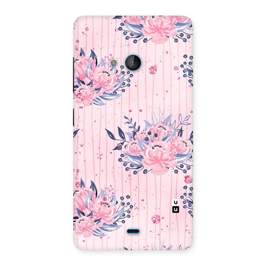 Pink Floral and Stripes Back Case for Lumia 540