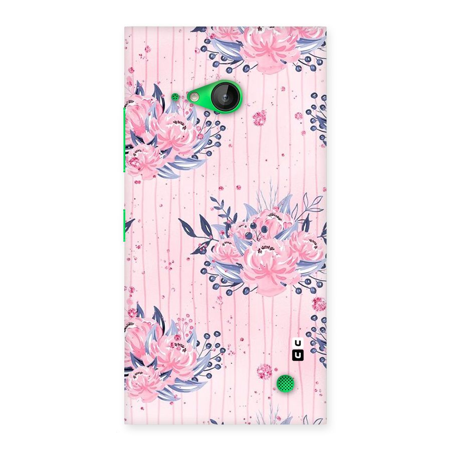 Pink Floral and Stripes Back Case for Lumia 730