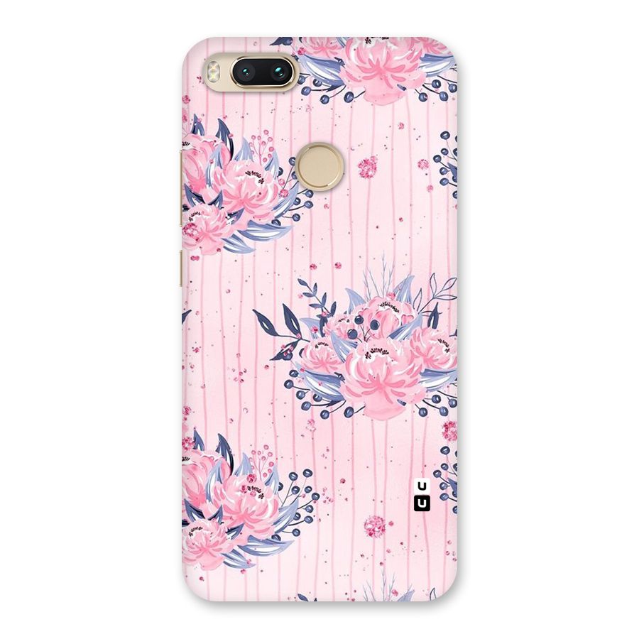 Pink Floral and Stripes Back Case for Mi A1