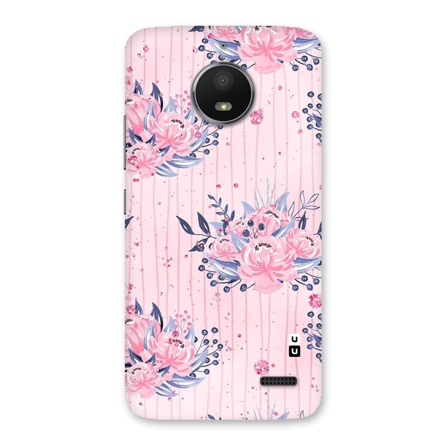 Pink Floral and Stripes Back Case for Moto E4