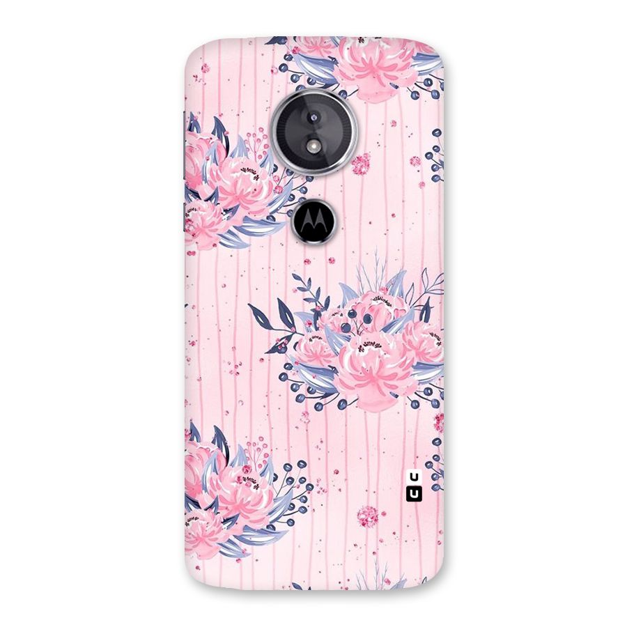 Pink Floral and Stripes Back Case for Moto E5
