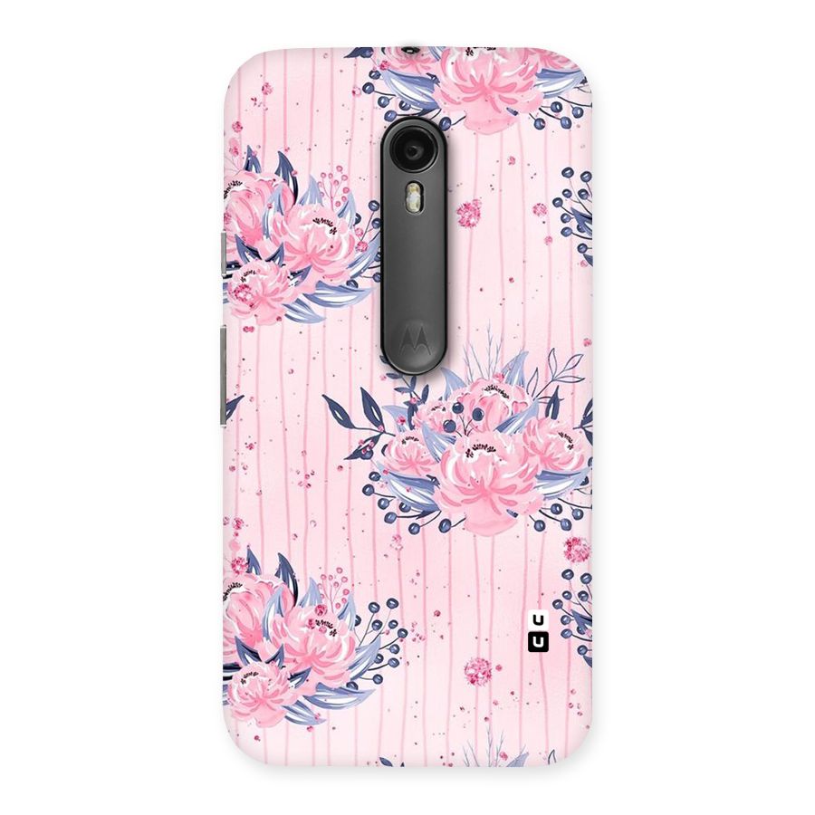 Pink Floral and Stripes Back Case for Moto G3