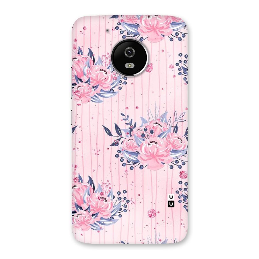 Pink Floral and Stripes Back Case for Moto G5