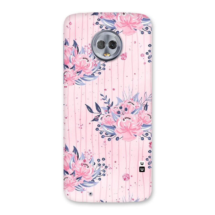 Pink Floral and Stripes Back Case for Moto G6