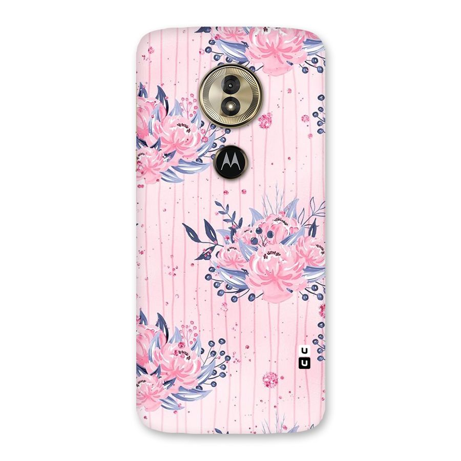 Pink Floral and Stripes Back Case for Moto G6 Play