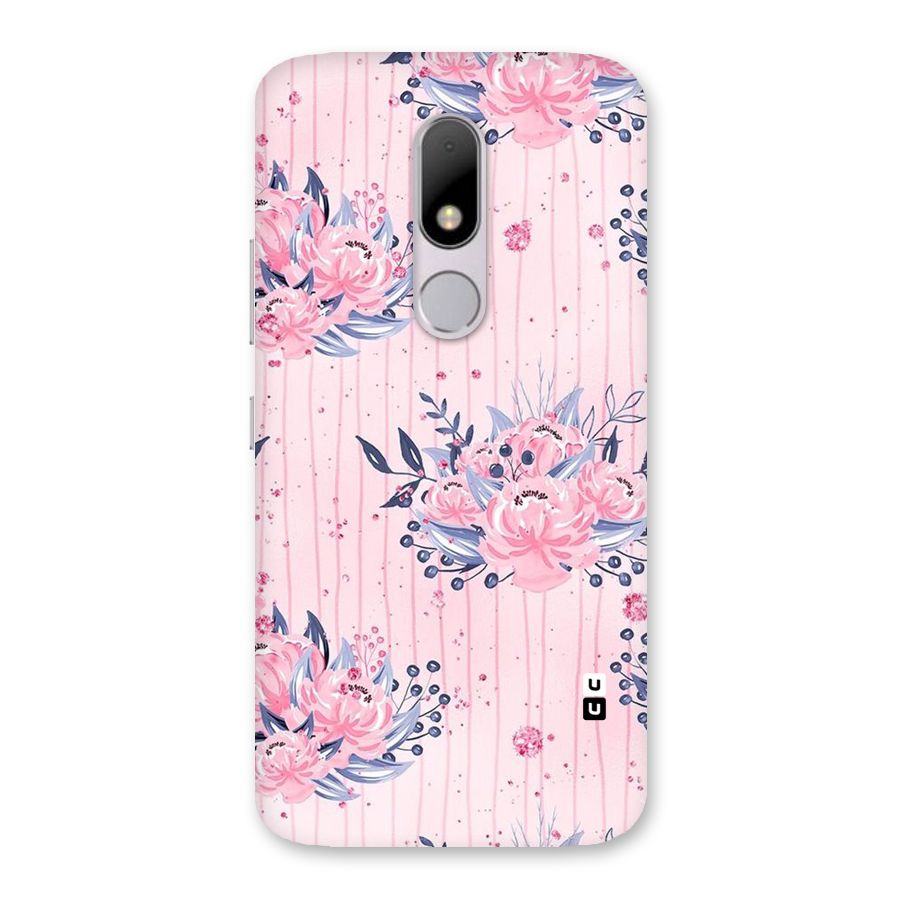 Pink Floral and Stripes Back Case for Moto M