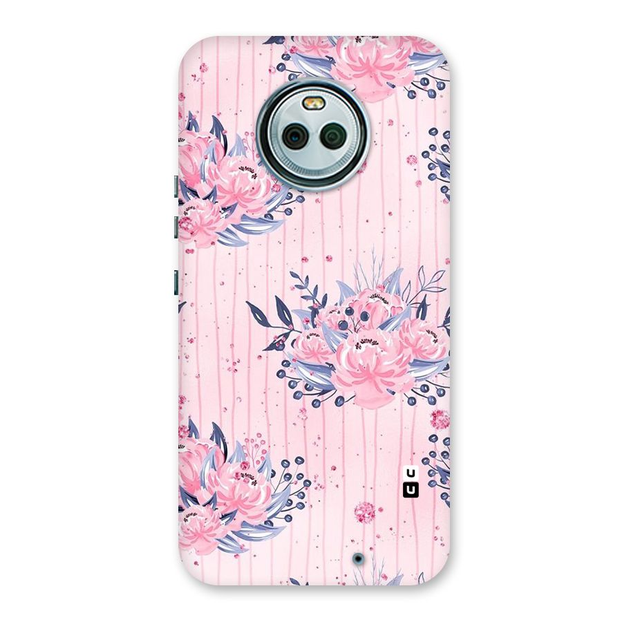 Pink Floral and Stripes Back Case for Moto X4