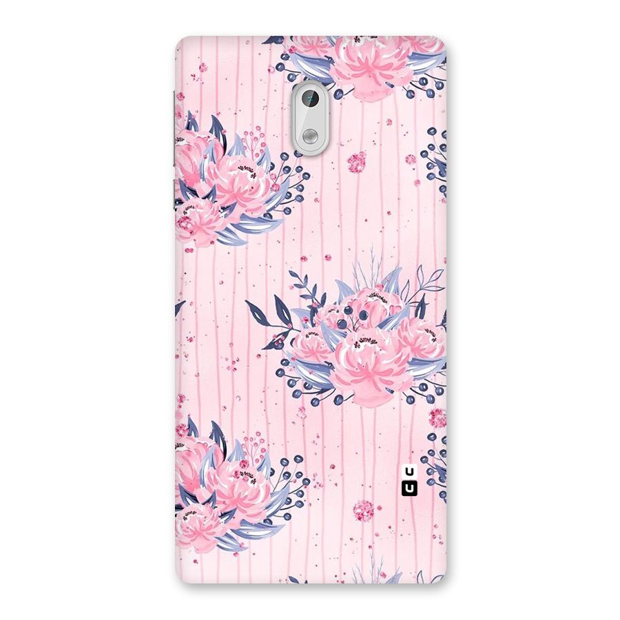 Pink Floral and Stripes Back Case for Nokia 3