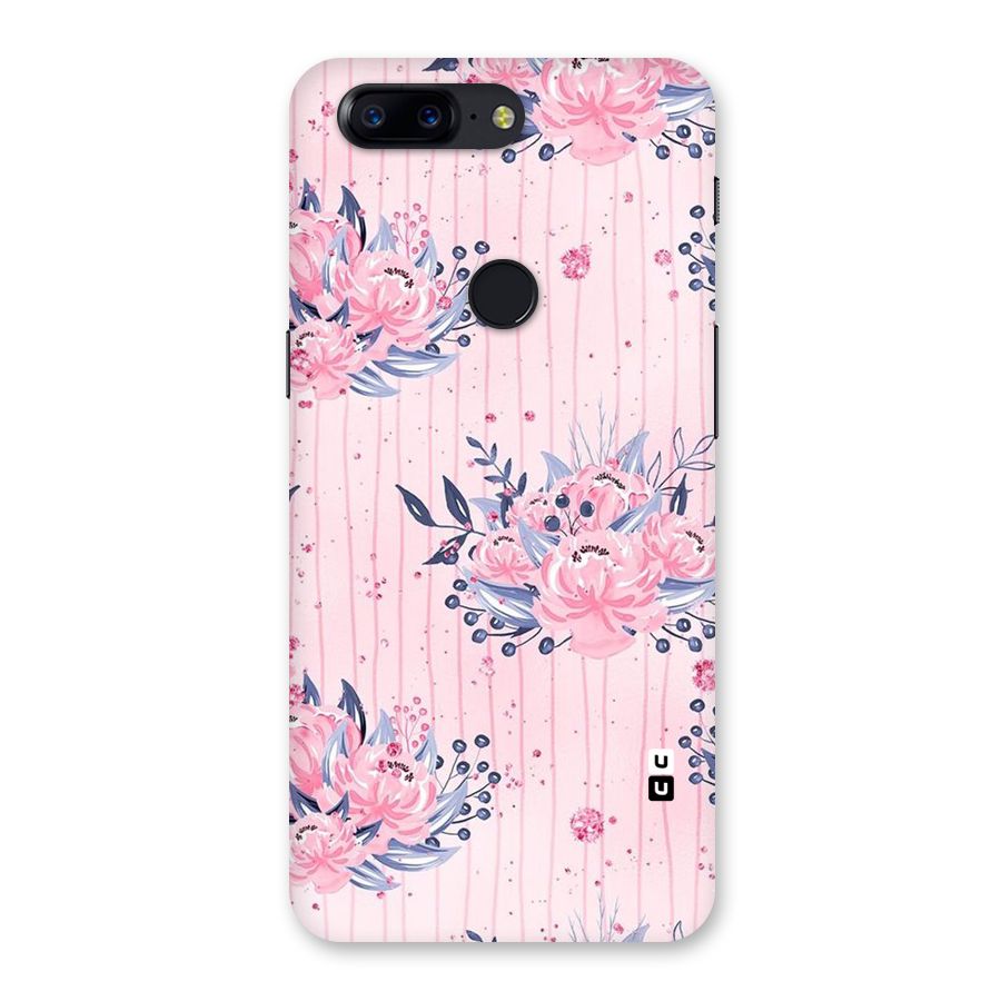 Pink Floral and Stripes Back Case for OnePlus 5T