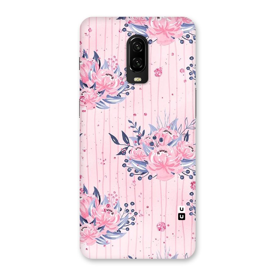 Pink Floral and Stripes Back Case for OnePlus 6T