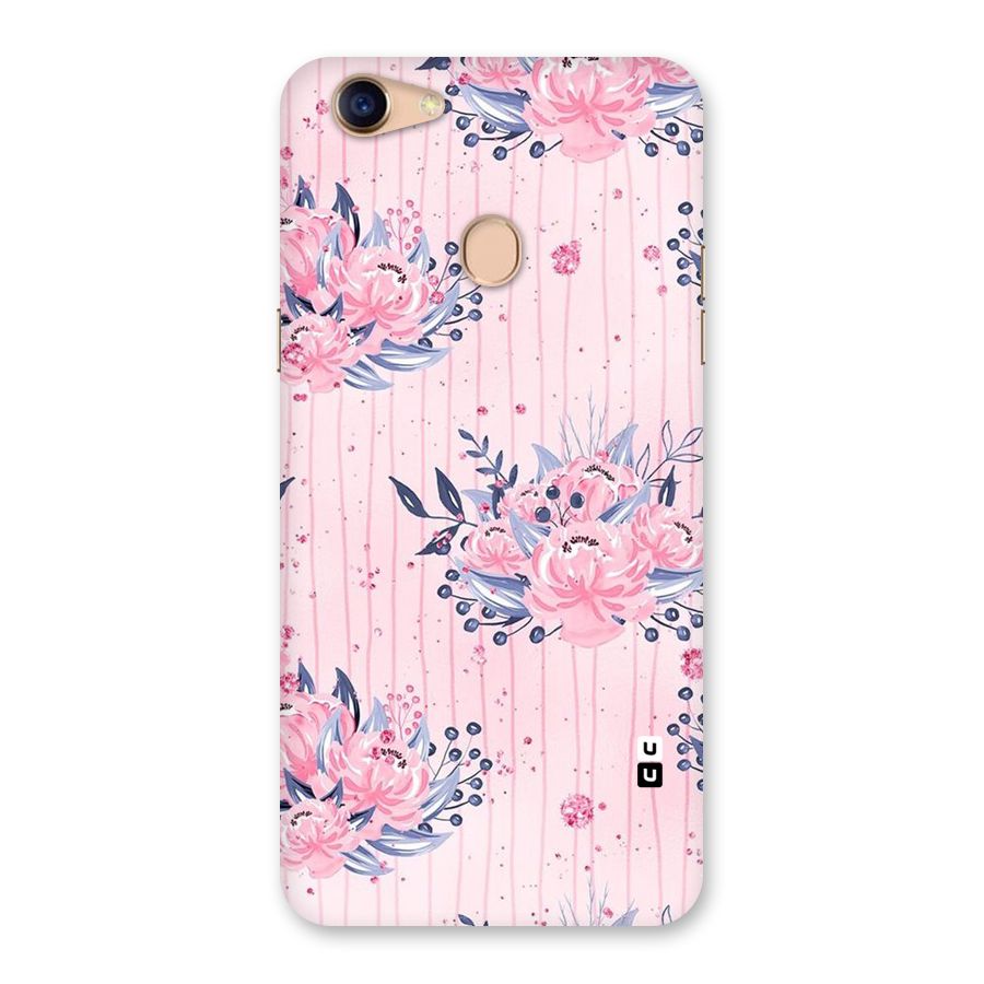 Pink Floral and Stripes Back Case for Oppo F5
