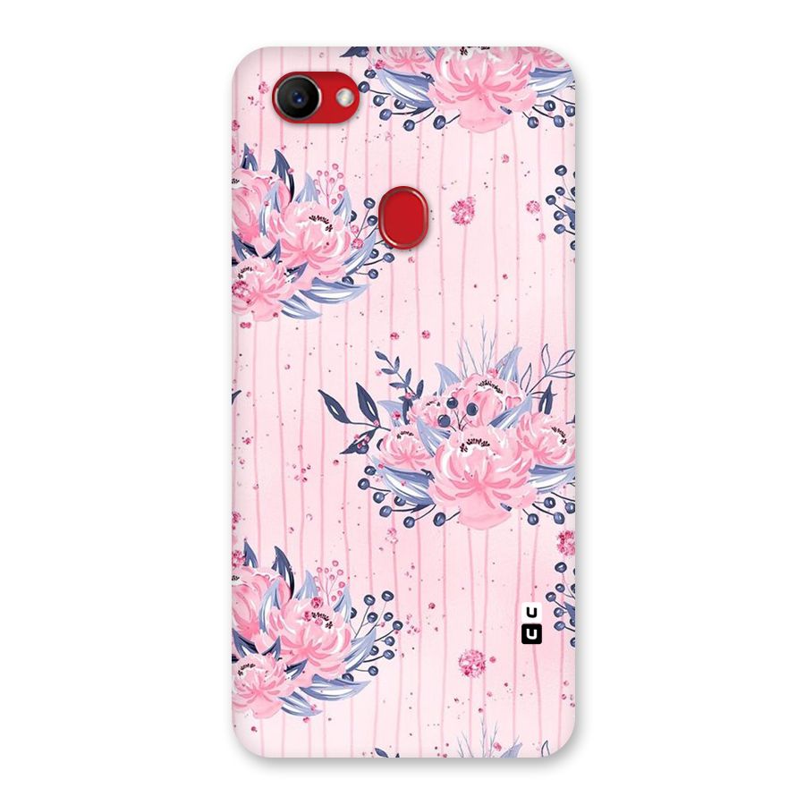 Pink Floral and Stripes Back Case for Oppo F7