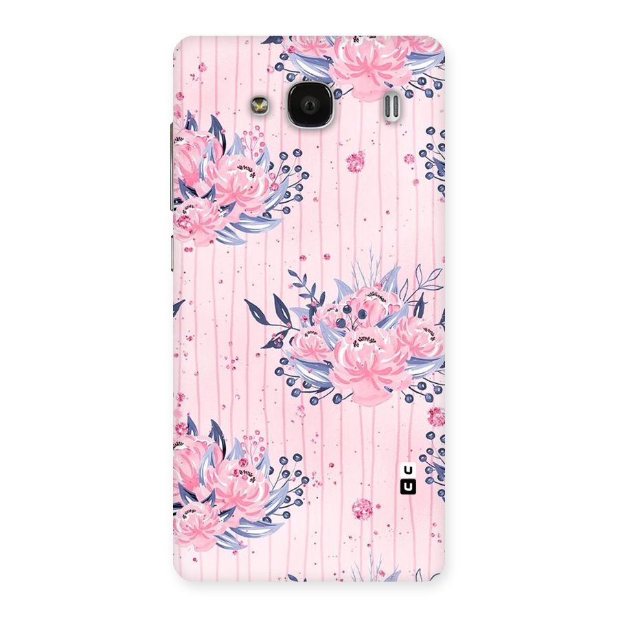 Pink Floral and Stripes Back Case for Redmi 2