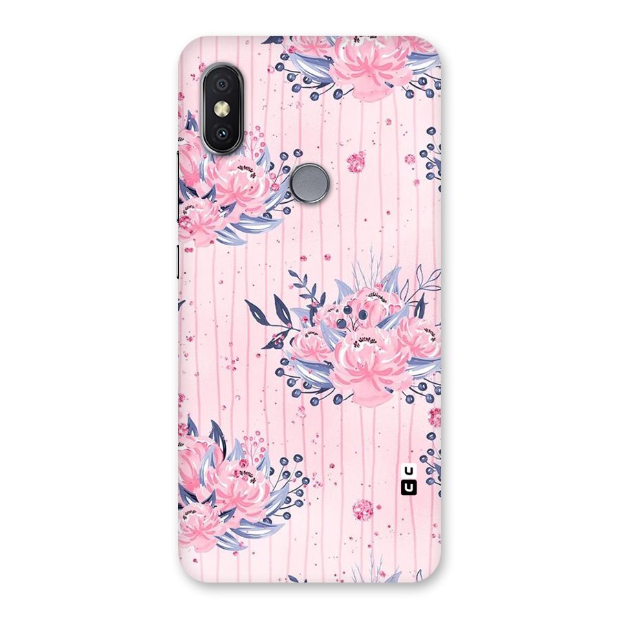 Pink Floral and Stripes Back Case for Redmi Y2