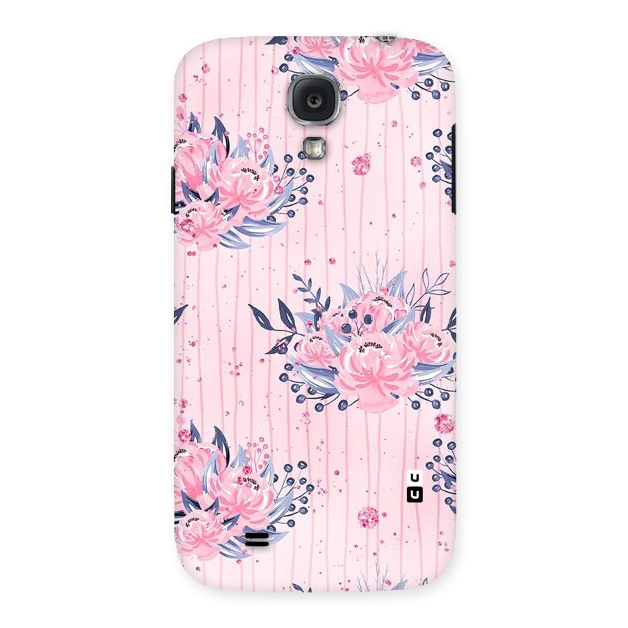 Pink Floral and Stripes Back Case for Samsung Galaxy S4