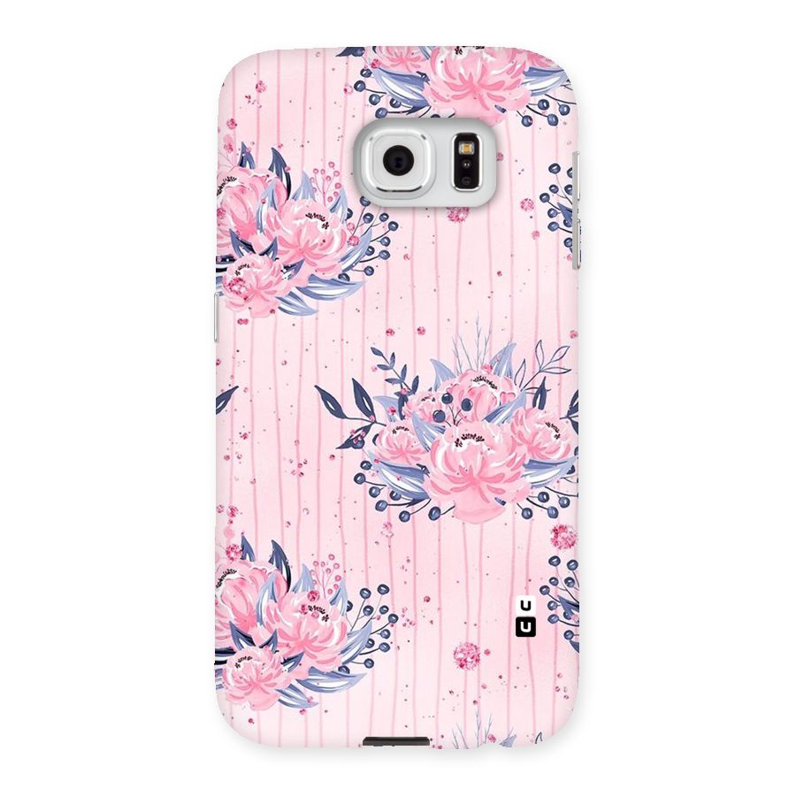 Pink Floral and Stripes Back Case for Samsung Galaxy S6