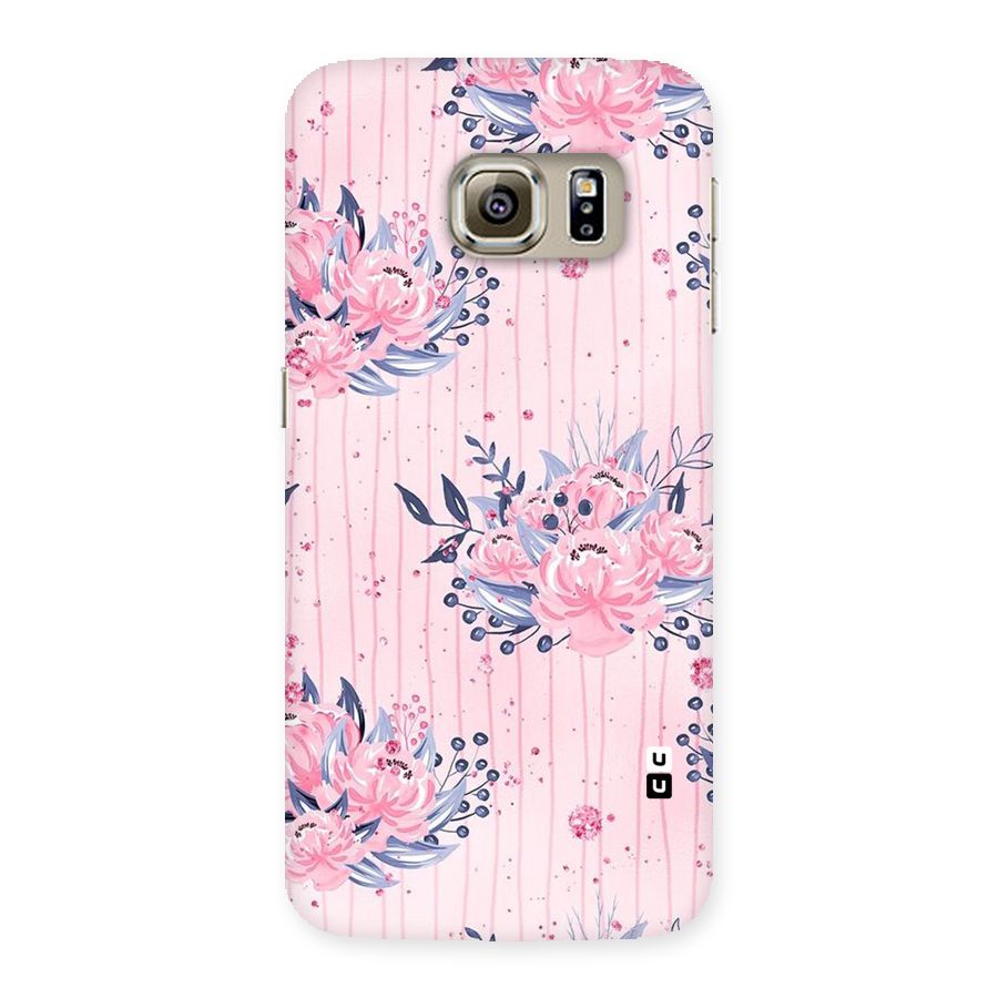 Pink Floral and Stripes Back Case for Samsung Galaxy S6 Edge