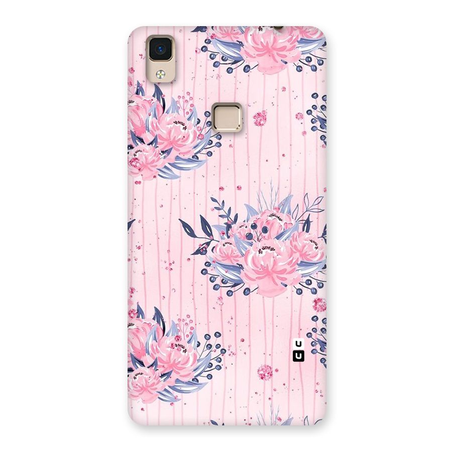 Pink Floral and Stripes Back Case for V3 Max
