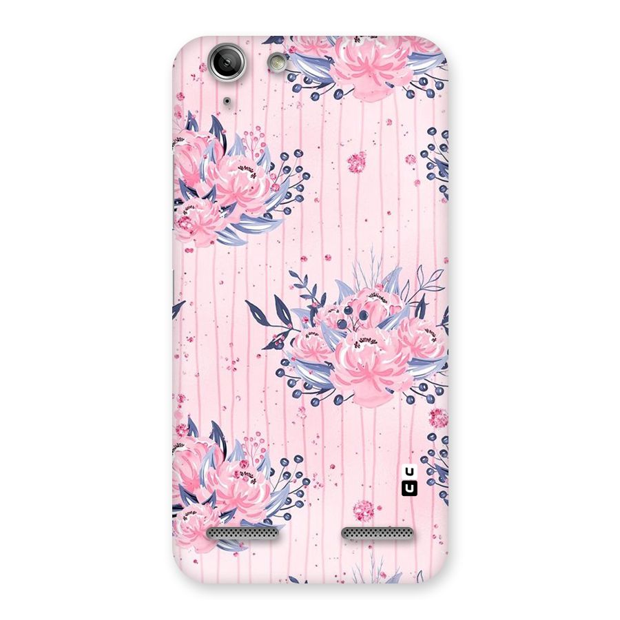 Pink Floral and Stripes Back Case for Vibe K5