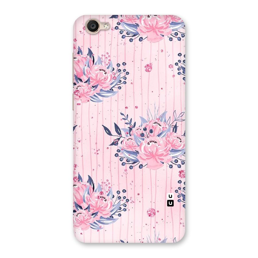 Pink Floral and Stripes Back Case for Vivo Y55s
