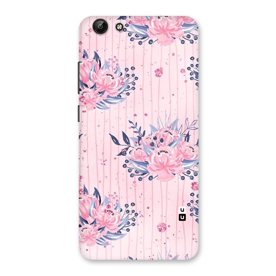 Pink Floral and Stripes Back Case for Vivo Y69