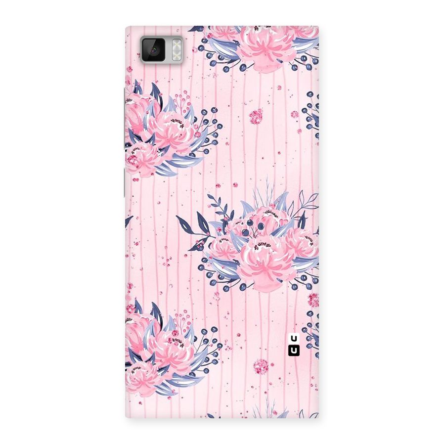 Pink Floral and Stripes Back Case for Xiaomi Mi3