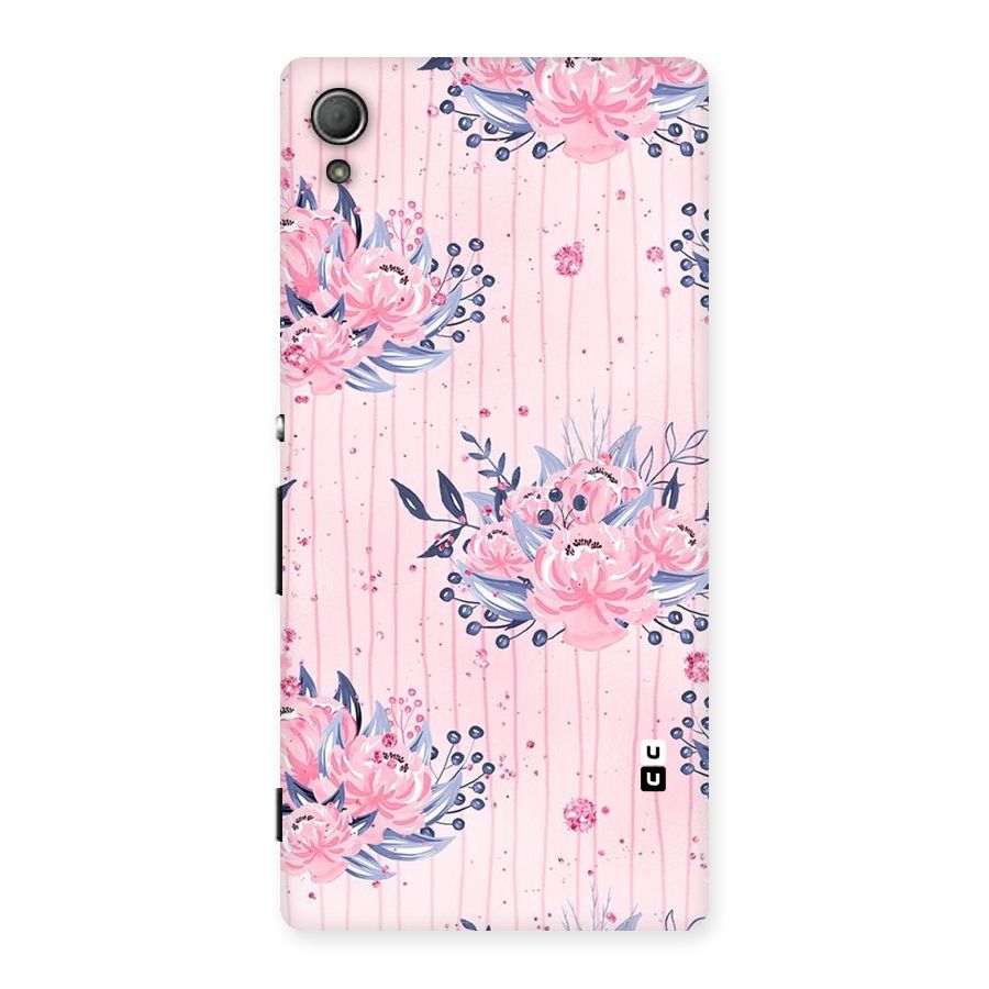 Pink Floral and Stripes Back Case for Xperia Z4