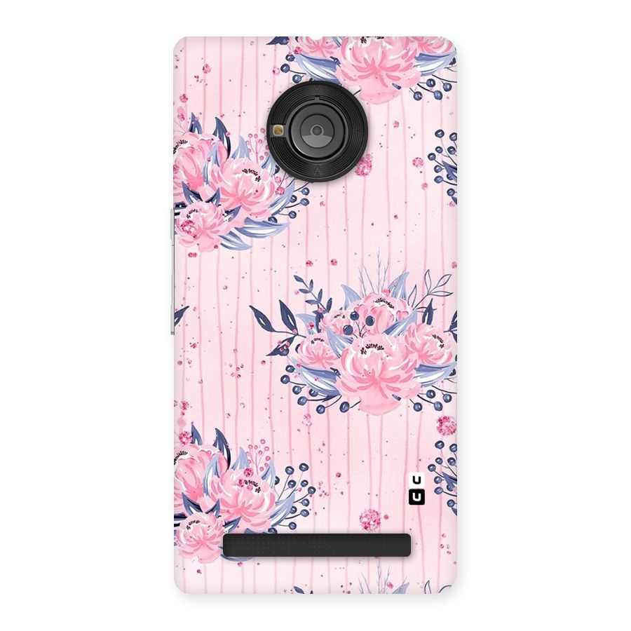 Pink Floral and Stripes Back Case for Yu Yunique