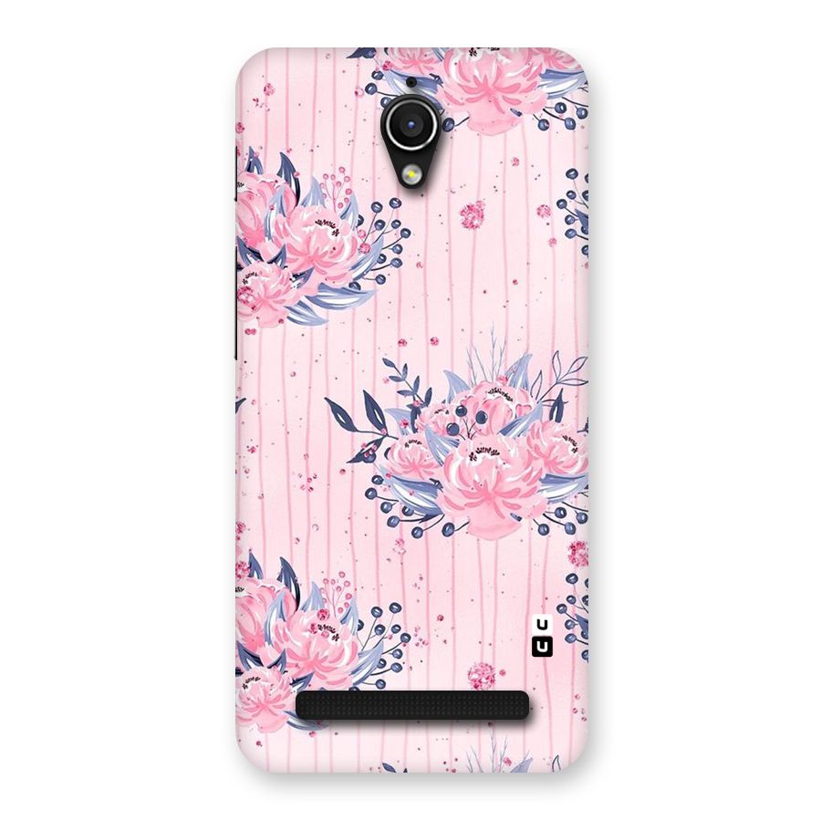 Pink Floral and Stripes Back Case for Zenfone Go