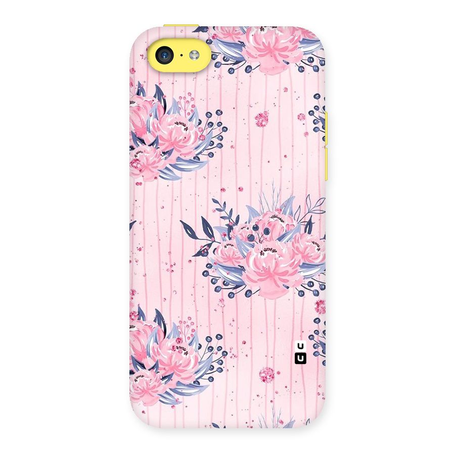 Pink Floral and Stripes Back Case for iPhone 5C
