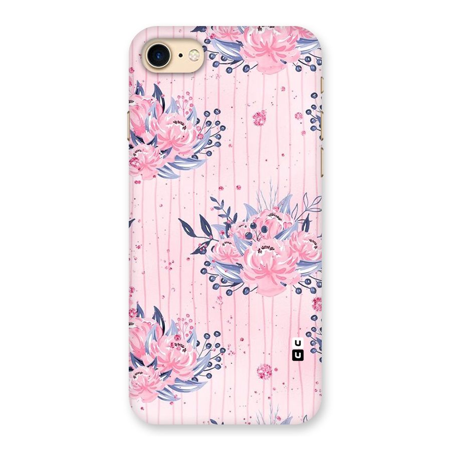Pink Floral and Stripes Back Case for iPhone 7