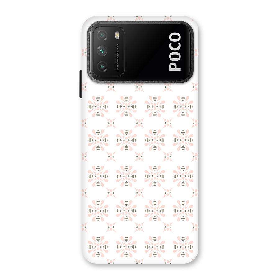 Pink Floral Pattern Back Case for Poco M3