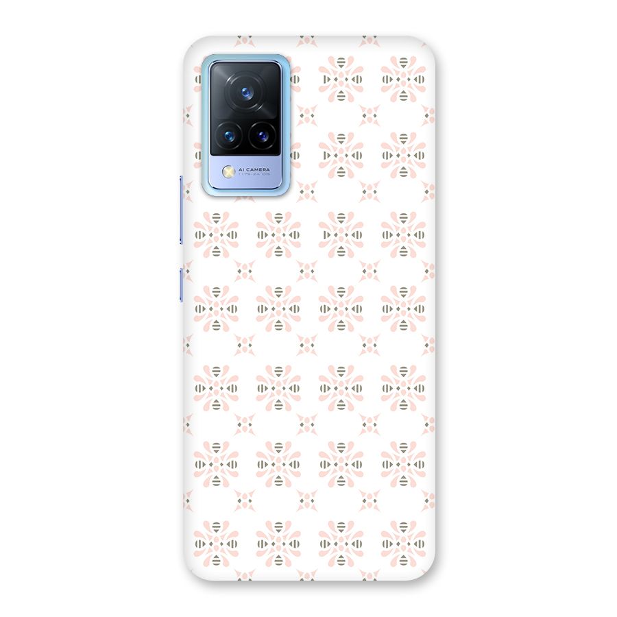 Pink Floral Pattern Back Case for Vivo V21 5G