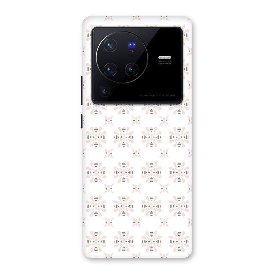 Pink Floral Pattern Back Case for Vivo X80 Pro
