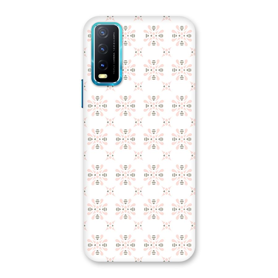 Pink Floral Pattern Back Case for Vivo Y20G