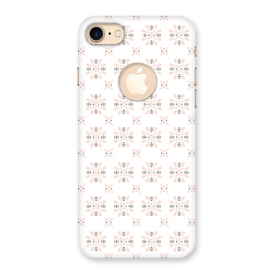 Pink Floral Pattern Back Case for iPhone 7 Logo Cut