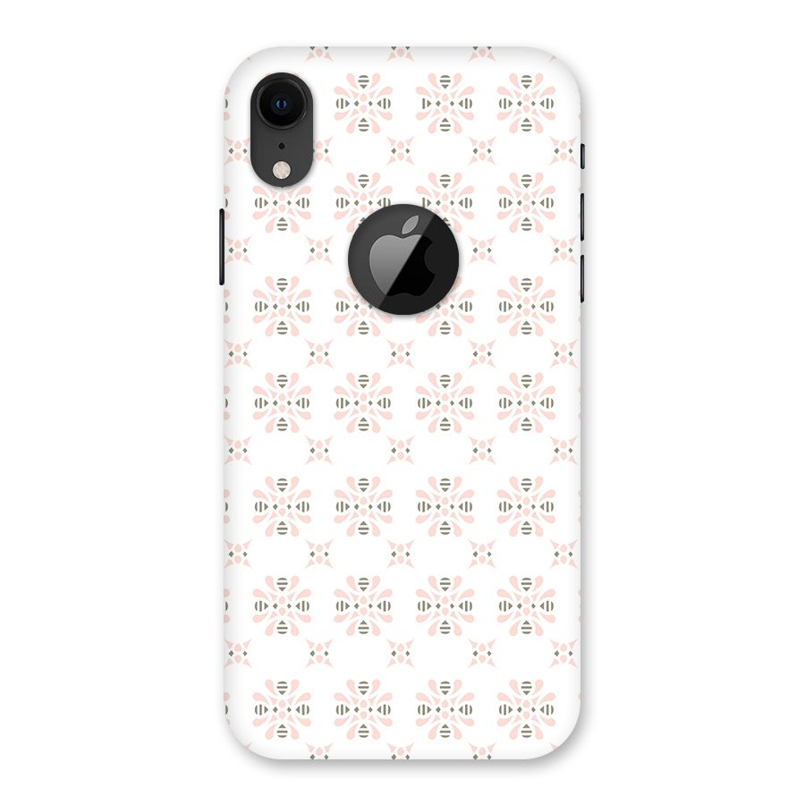 Pink Floral Pattern Back Case for iPhone XR Logo Cut