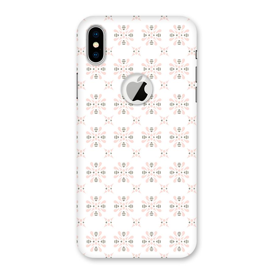 Pink Floral Pattern Back Case for iPhone XS Logo Cut