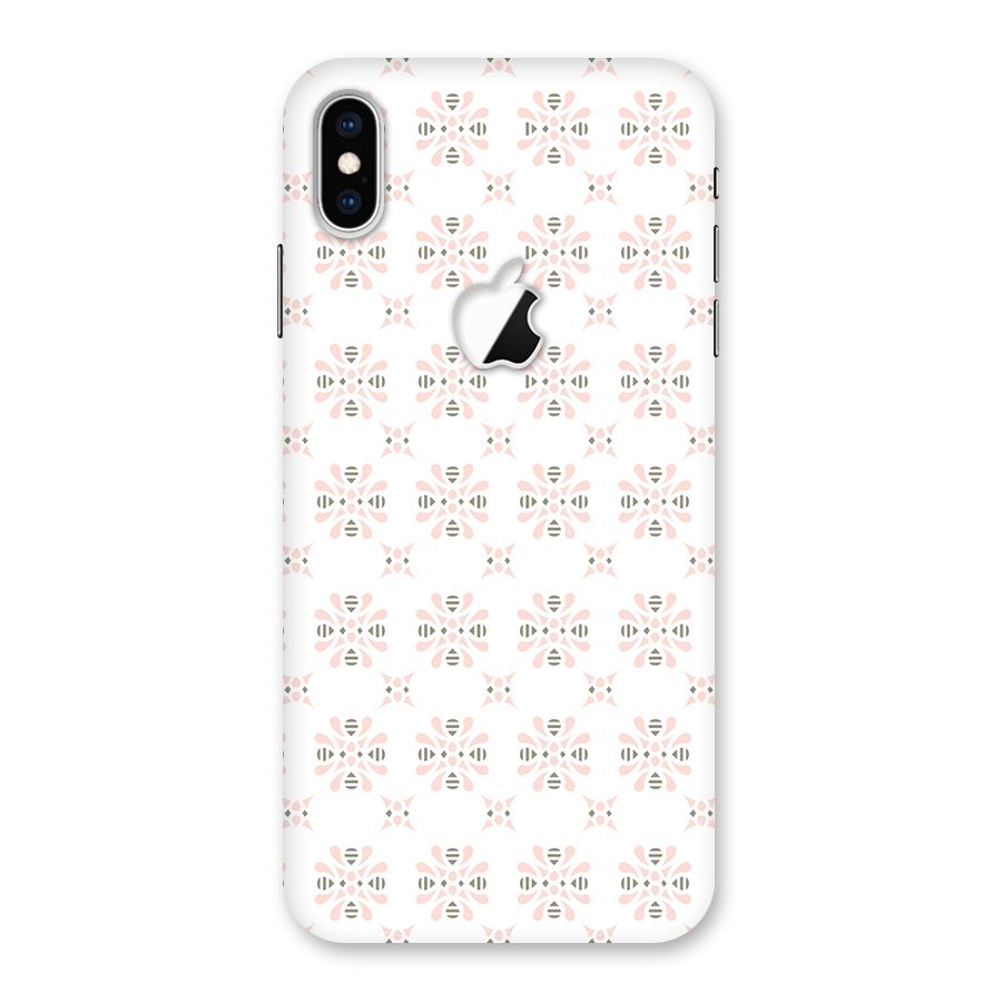 Pink Floral Pattern Back Case for iPhone XS Max Apple Cut