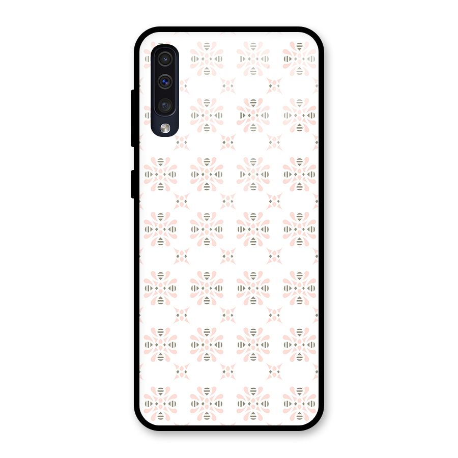 Pink Floral Pattern Glass Back Case for Galaxy A50s