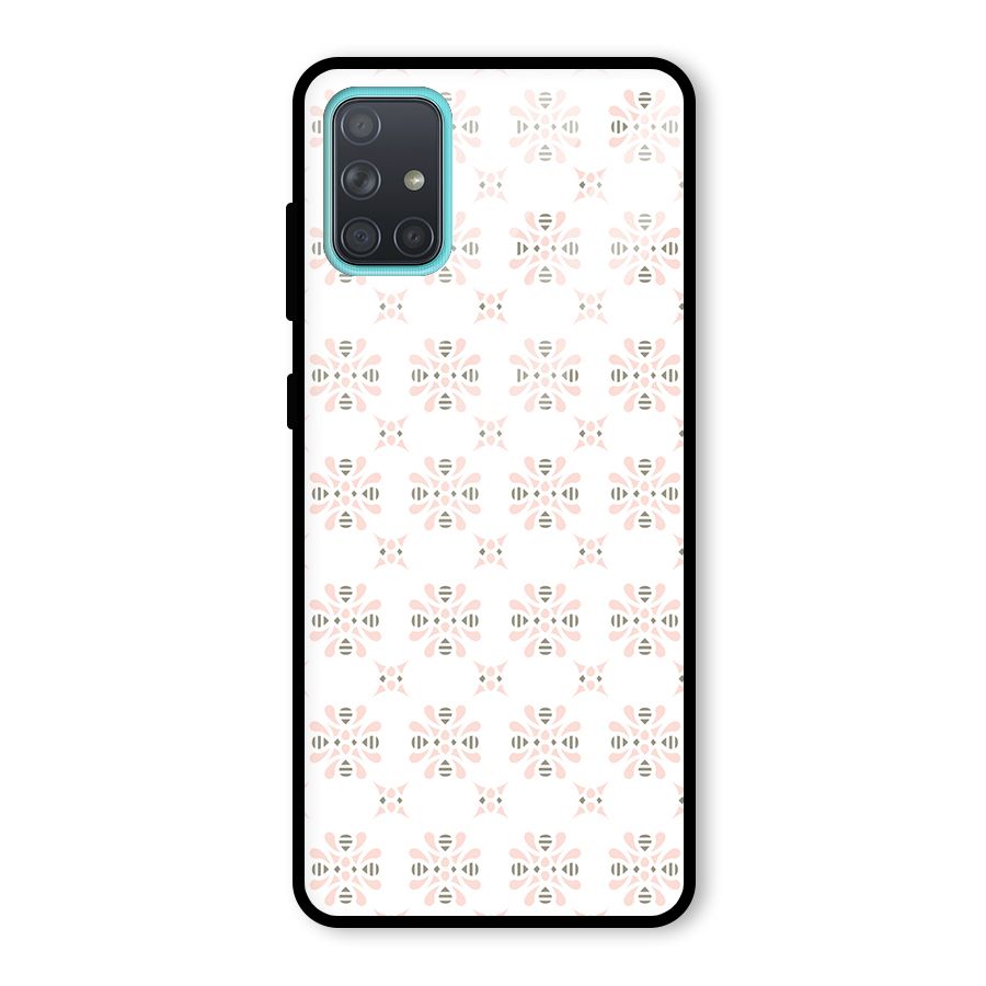 Pink Floral Pattern Glass Back Case for Galaxy A71