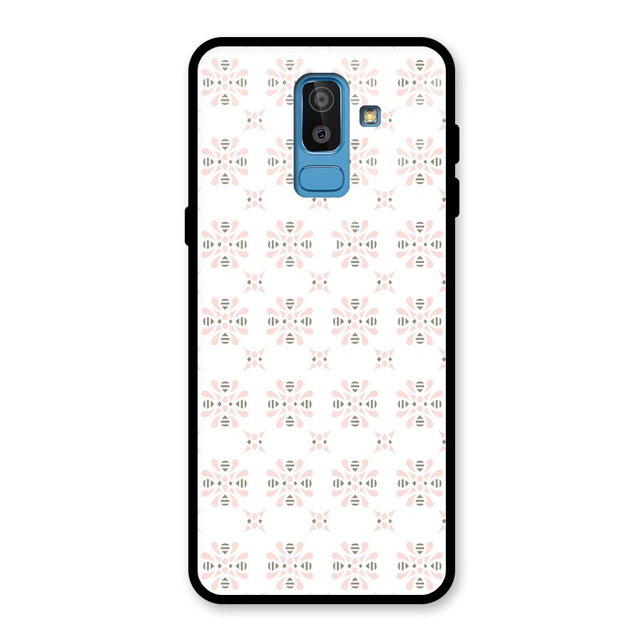 Pink Floral Pattern Glass Back Case for Galaxy J8