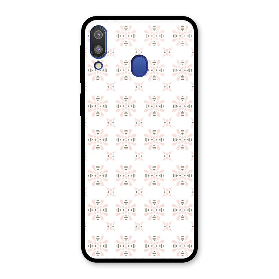 Pink Floral Pattern Glass Back Case for Galaxy M20