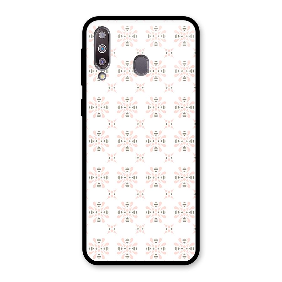 Pink Floral Pattern Glass Back Case for Galaxy M30