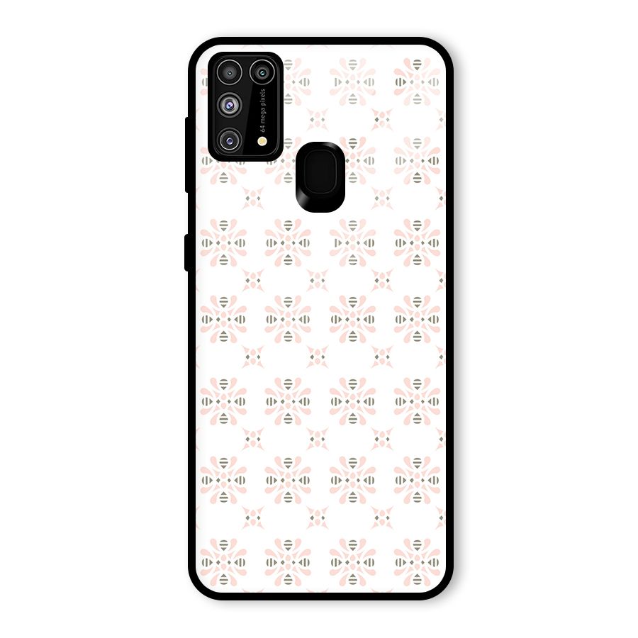 Pink Floral Pattern Glass Back Case for Galaxy M31